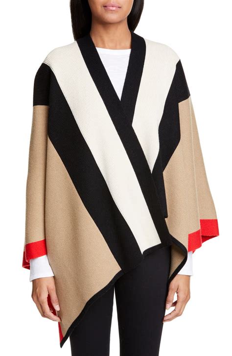 burberry poncho outlet|burberry striped wool cashmere cape.